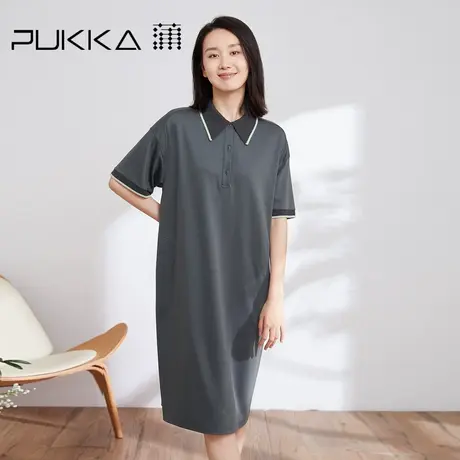 蒲PUKKA 针织连衣裙女2022早春新款宽松休闲弹力棉设计感裙子图片