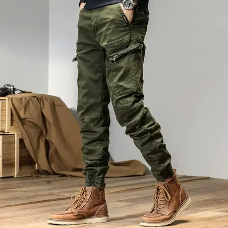 痞帅工装裤子男冬季新款2022时尚潮男宽松束脚宽松百搭束脚休闲裤商品大图