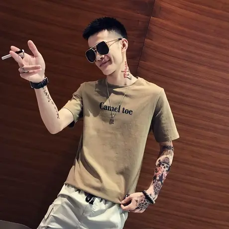 夏季新款短袖t恤韩版宽松潮流社会小伙半袖潮牌潮男网红港风小衫商品大图