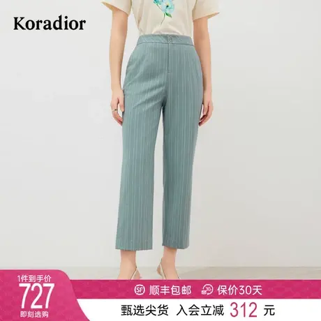 珂莱蒂尔女装2024春季新款通勤百搭阔腿职业西装裤直筒休闲九分裤商品大图