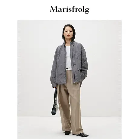 【商场同款】玛丝菲尔春经典格纹休闲通勤宽松外套女商品大图