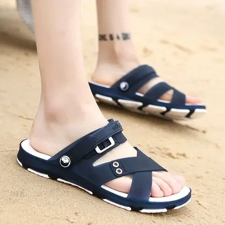 拖鞋男士夏季潮牌外穿休闲开车上班凉拖软底运动防滑耐磨沙滩凉鞋商品大图