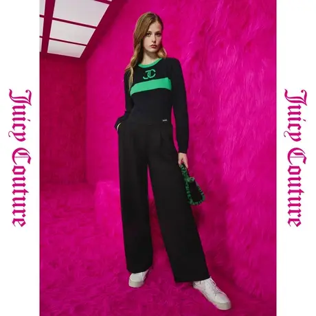 Juicy Couture橘滋早秋季装女装年新款惬意通勤银牌阔腿女休闲裤商品大图