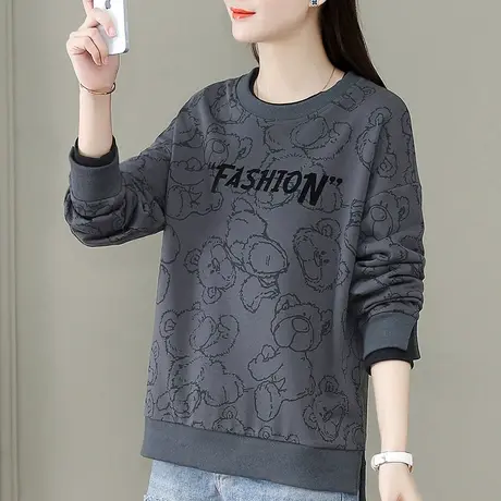 短款卫衣女2023年春季新款时尚宽松假两件上衣服秋装薄款长袖外套商品大图