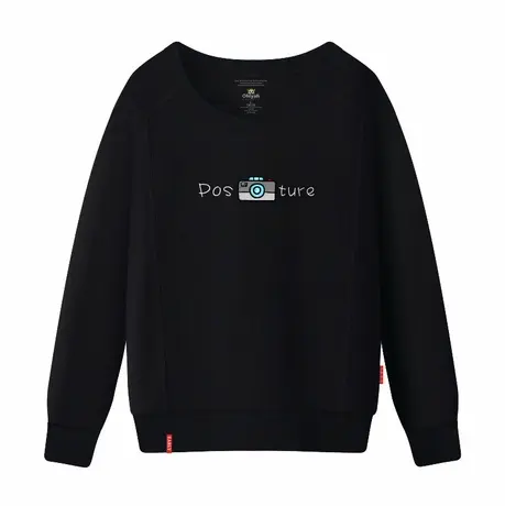 Ohlyah品牌宽松韩版潮女装卫衣英文卡通印花圆领姐妹闺蜜学生上衣商品大图