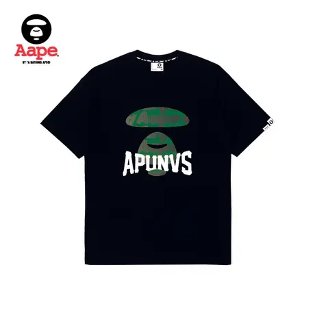 Aape旗舰店男装春夏猿颜字母网球图案印花宽松短袖T恤1288XXK商品大图