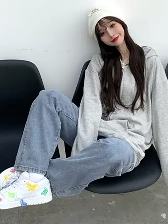 清仓捡漏复古牛仔裤女百搭宽松直筒裤高腰遮肉显瘦阔腿裤子潮ins商品大图