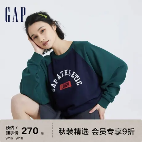 Gap女装秋季2023新款LOGO运动宽松法式圈织软卫衣818984休闲上衣图片