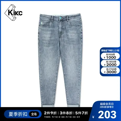 kikc牛仔裤男 2022夏季新款 商场同款经典款式潮流时尚牛仔裤子男图片