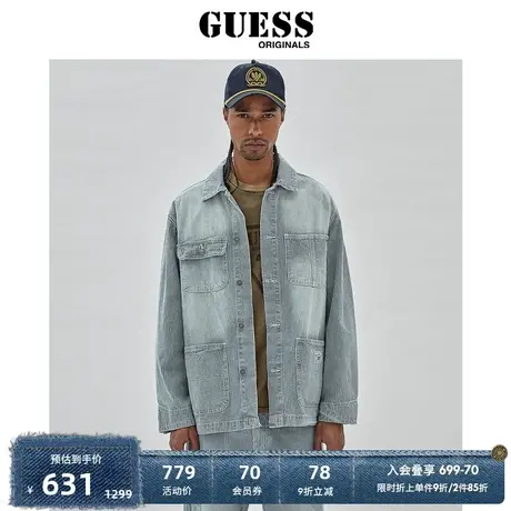 GUESS ORIGINALS秋男士复古廓形衬衫式牛仔外套-M3BG79D54V0商品大图