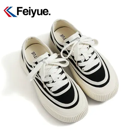feiyue/飞跃百搭厚底饼干鞋女2024春季官方新款透气舒适休闲鞋962商品大图