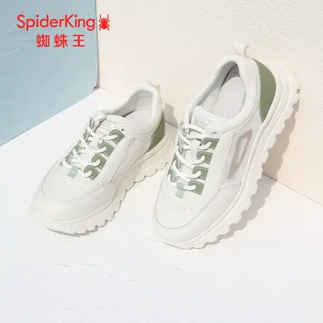 SPIDER KING/蜘蛛王女鞋真皮2023夏商场同款休闲运动鞋女网面透气商品大图
