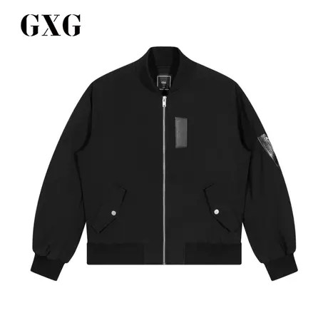 GXG男装 秋冬季韩版黑色保暖外套短款棉服男GA107547G图片
