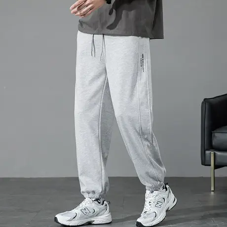 束脚卫裤男夏季潮牌宽松阔腿运动裤男士春秋款纯色百搭休闲长裤子商品大图