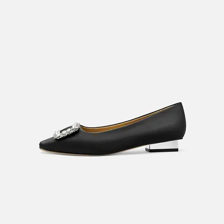 Nine West/玖熙2025年春季新款低跟单鞋女法式钻扣方头浅口女鞋商品大图