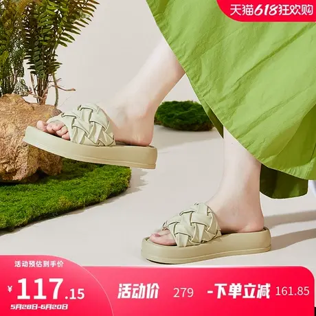 康奈女鞋2025年夏季新款时尚一字拖女士防滑软底凉拖外穿休闲鞋子图片