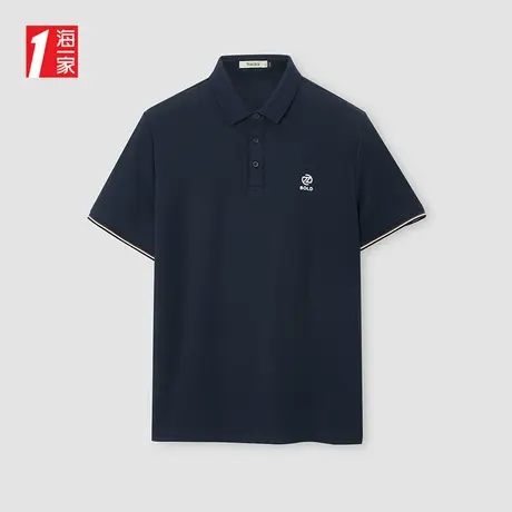 海一家经典翻领POLO衫2025夏季新款简约大气青年男士短袖POLO衫商品大图