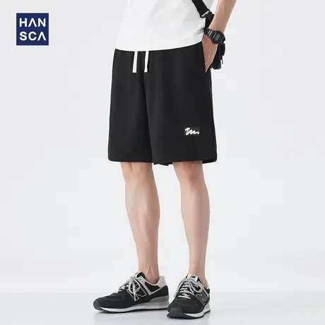 hansca美式潮牌运动短裤男2025夏季抗皱耐磨吸湿透气休闲五分裤子商品大图