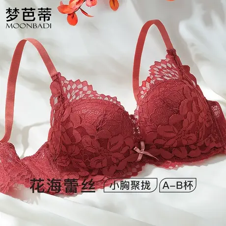 梦芭蒂上薄下厚小胸聚拢内衣女上托调整型无钢圈美背本命年文胸罩商品大图