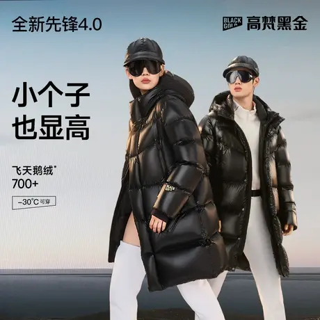 【高梵黑金鹅绒服】先锋4.0六格羽绒服女2024新款冬季加厚外套男商品大图
