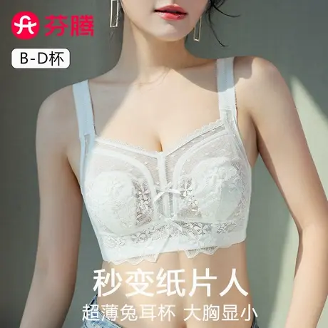 芬腾大胸显小胸内衣女全罩杯超薄款收副乳防下垂夏透气兔耳朵文胸商品大图