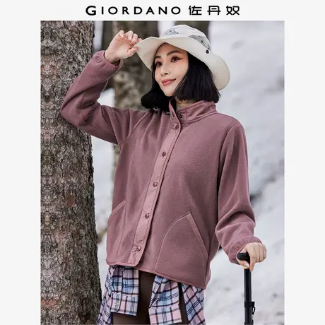 佐丹奴外套女装摇粒绒针梭织拼接立领休闲外套 13374811商品大图