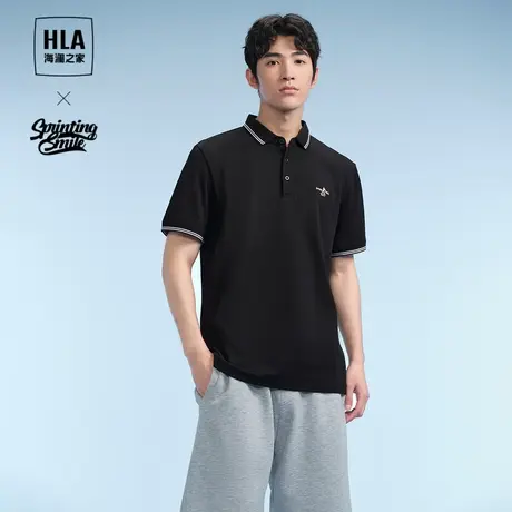 HLA/海澜之家SPRINTING SMILE系列短袖POLO衫24春夏新凉感上衣男商品大图