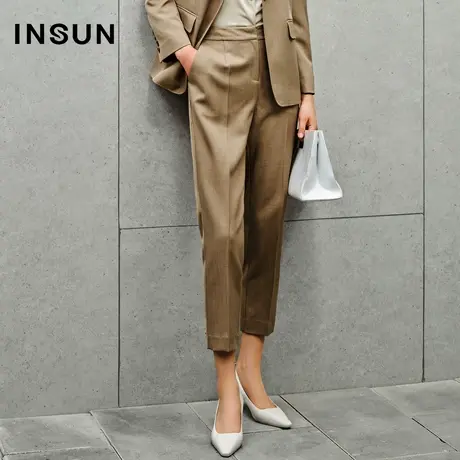 INSUN恩裳线上专选秋季挺阔美拉德九分休闲裤商品大图