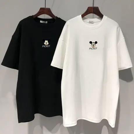 港风纯棉短袖T恤女学生圆领半袖2022夏季韩版宽松百搭慵懒风上衣图片