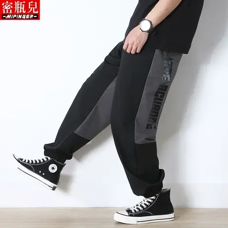 密瓶儿休闲长裤男宽松秋季男士百搭裤子男潮流胖子加肥加大运动裤商品大图