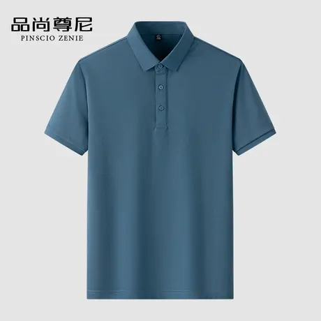 【珠地棉】基础纯色百搭透气亲肤男士POLO衫40-50岁爸爸短袖T恤夏商品大图