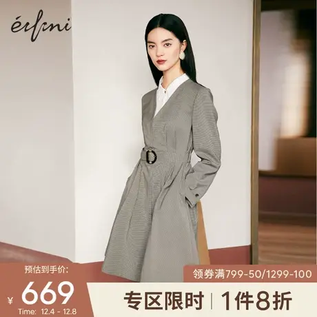 【商场同款】伊芙丽连衣裙冬装2021年新款优雅气质裙女1C9192941图片