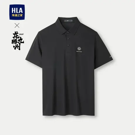 HLA/海澜之家龙腾九州IP系列POLO衫24春夏新款印花弹力翻领短袖男商品大图
