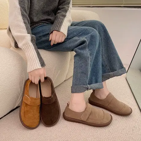 文艺复古森系大头勃肯鞋女鞋子玛丽珍小皮鞋平底软底丑萌博肯单鞋商品大图