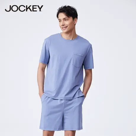 jockey情侣春夏短袖家居服套装凉感索罗那男短袖T恤女短裤睡衣图片