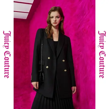 Juicy Couture橘滋初秋冬新款飒气女主纽扣双排扣女式西服商品大图