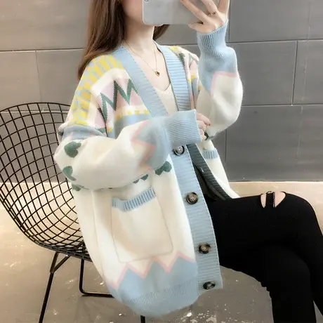 毛衣2023年新款女装秋冬季秋款秋装女士针织开衫宽松百搭外穿爆款图片