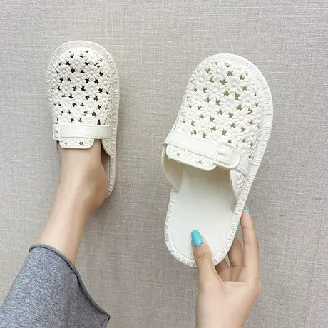 拖鞋女夏外穿包头半拖鞋新款洞洞鞋ins潮穆勒鞋网红凉拖鞋懒人鞋商品大图