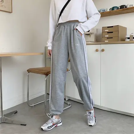 哈伦裤子女秋冬宽松直筒显瘦百搭休闲运动卫裤束脚萝卜长裤潮ins图片