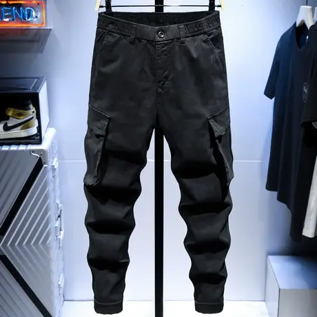 香港潮牌工装裤男潮牌直筒宽松男士休闲长裤子男百搭学生街头嘻哈商品大图