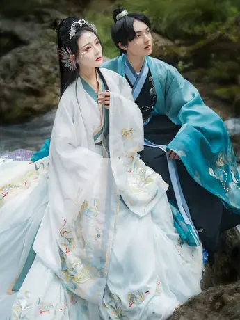 【如梦霓裳丨鲛人】汉服女薄款大袖衫仙气绣花原创非古装夏季魏晋图片