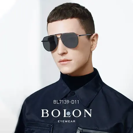 BOLON暴龙眼镜男士复古太阳镜金属双梁偏光飞行员墨镜潮BL7139商品大图