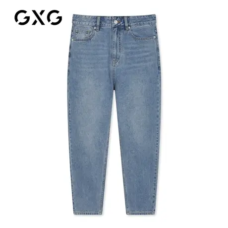 【新款】GXG男装 春季浅蓝色牛仔裤宽松直筒裤长裤GB105780A图片