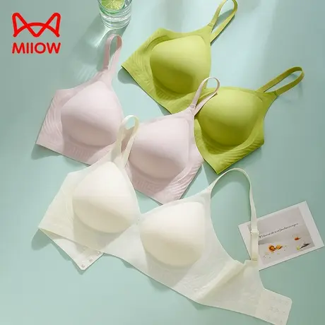 猫人内衣女小胸聚拢无痕薄款无钢圈软支撑防下垂收副乳美背文胸罩图片