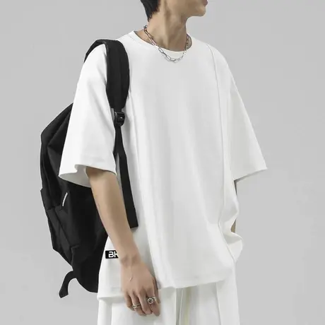 夏季冰丝短袖t恤男生潮流百搭修身青少年初中高中学生半袖上衣服商品大图