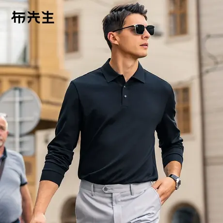 MrBu布先生一片式翻领长袖2025早春暖燚绒字母小标t恤BT15323商品大图