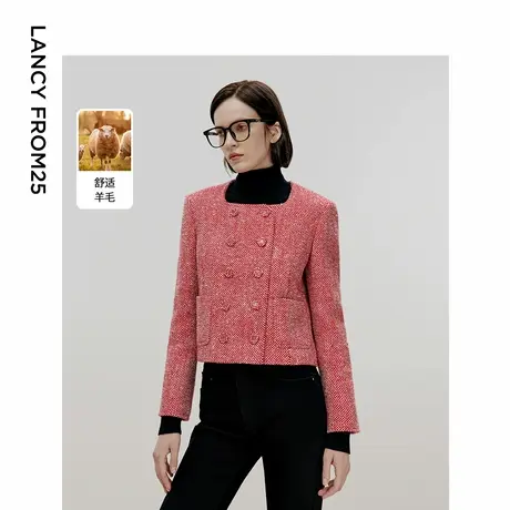 朗姿欧洲EiLEEN ELITEE羊毛法式小香风气质新中式2024冬新短外套商品大图