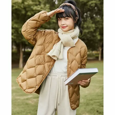 唐狮轻薄羽绒服女冬季新款90鸭绒短款内胆保暖秋冬美拉德外套图片