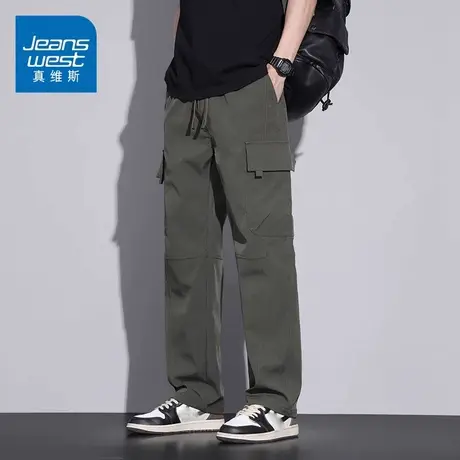 KZ真维斯夏季薄款工装直筒休闲长裤男潮牌男裤子青少年2025年新款商品大图