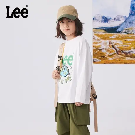 Lee儿童长袖T恤印花宽松休闲时尚百搭男童女童洋气潮流春秋新款t图片